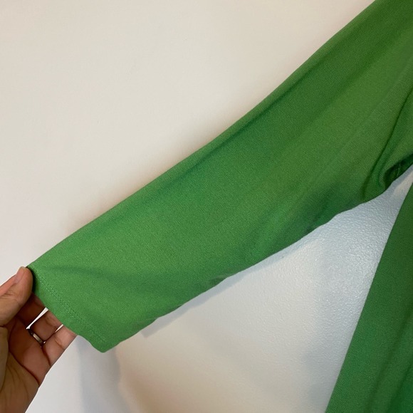 Charter Club Open Front Cardigan Green Women's Size M 3/4 sleeves cotton modal - Picture 7 of 8